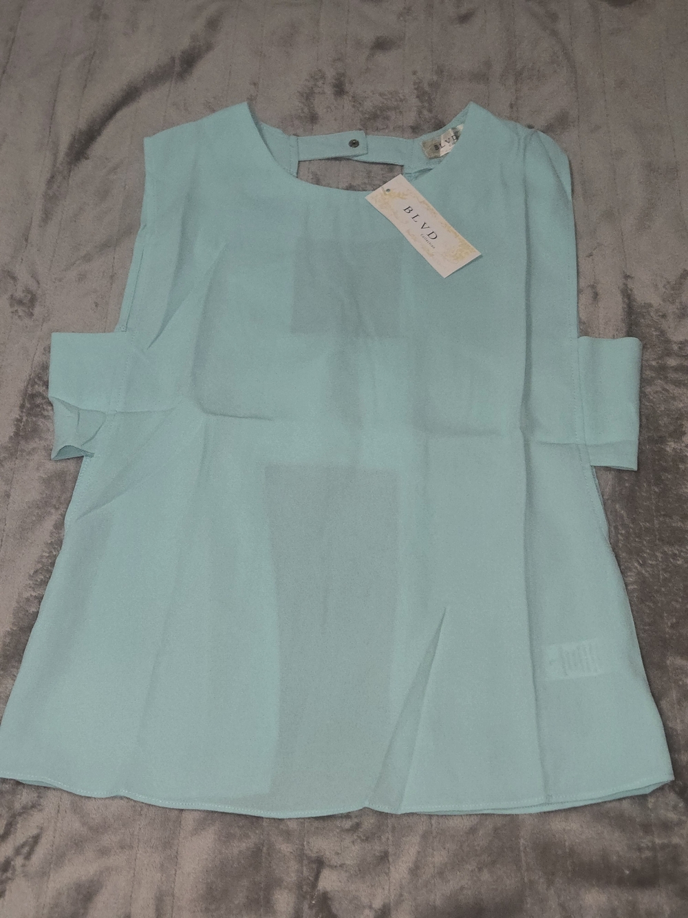 BLVD Women’s Mint Blue Cold-Shoulder Camisole